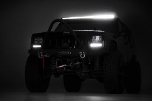 LED Light Bar - Rough Country - 50 Inch Black Series | Curved | Single Row - Black